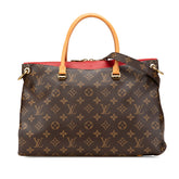 ルイ ヴィトン モノグラム パラス ハンドバッグ ショルダーバッグ 2WAY M41175 スリーズ レッド ブラウン PVC レザー レディース LOUIS VUITTON 【中古】